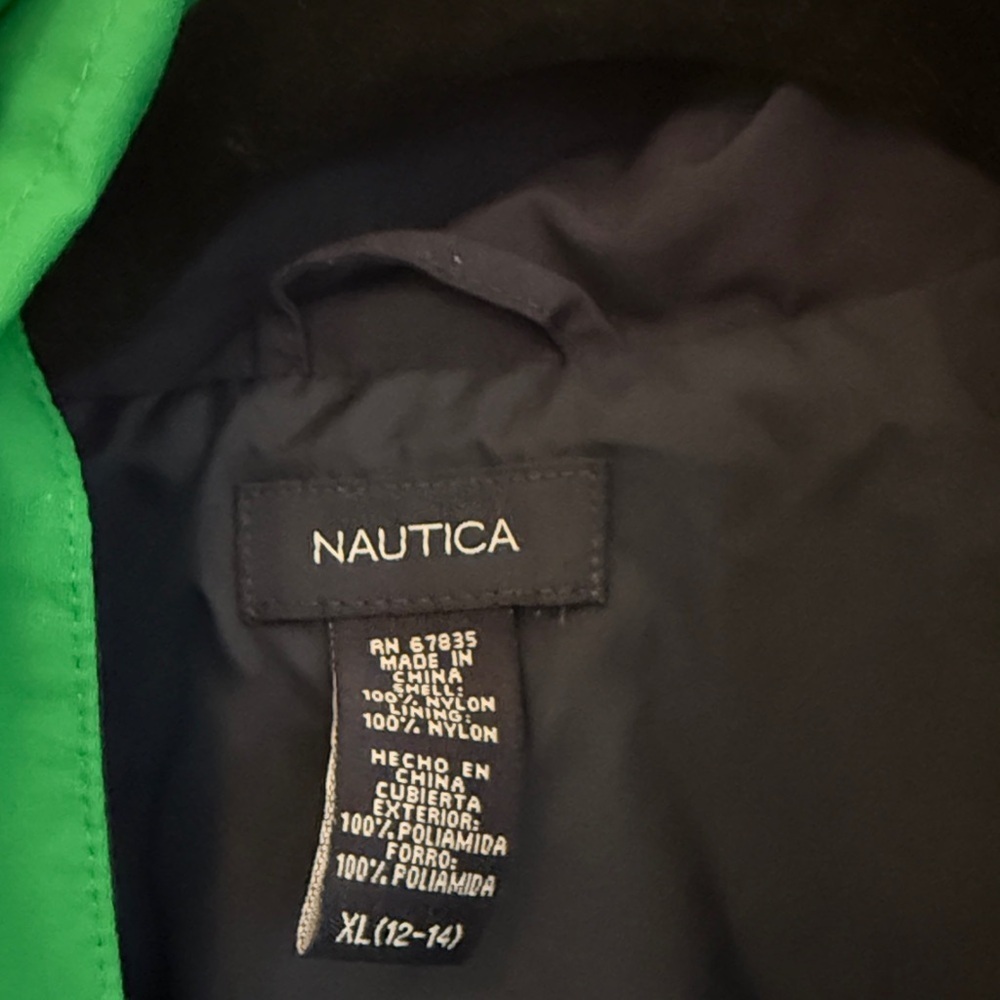 Nautica Kids Green Raincoat with Hood - Picture 4 of 6